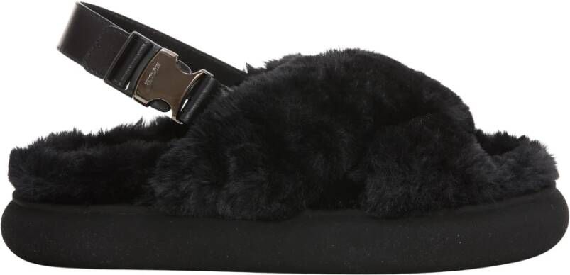 Moncler Solarisse Faux-Fur Platte Sandalen