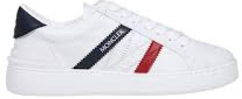 Moncler Monaco Sneakers Technische Fabricage Ronde Neus Vetersluiting Wit Dames