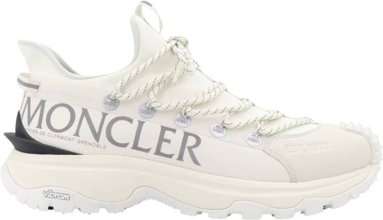 Moncler Stretch Ripstop Sneakers met Bedrukt Logo White Heren