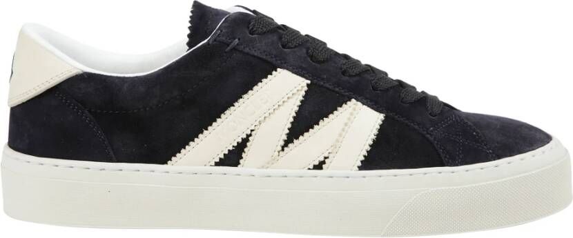 Moncler Monaco2 sneaker van suède met nubuck details