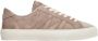Moncler Suède lage sneakers met strepen Beige Dames - Thumbnail 1