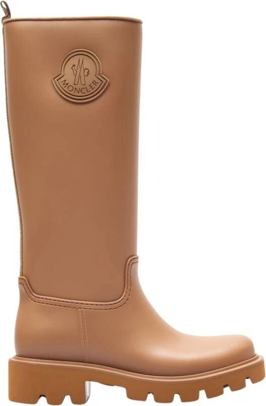 Moncler Bruine Hoge Regenlaarzen Waterdicht Minimalistisch Brown