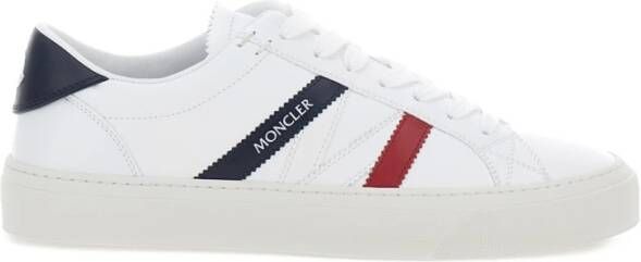 Moncler Witte Lage Top Sneakers Veters Rubberen Zool White Heren