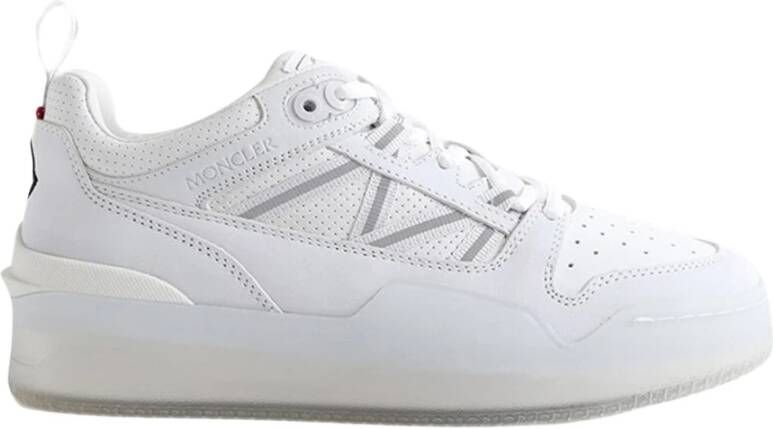 Moncler Witte Leren Sneakers met Geperforeerd Detail White Dames