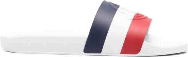 Moncler Witte Slide Sandalen met Logoband