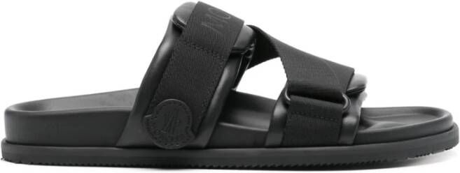 Moncler Zwarte Leren Sandalen voor Vrouwen
