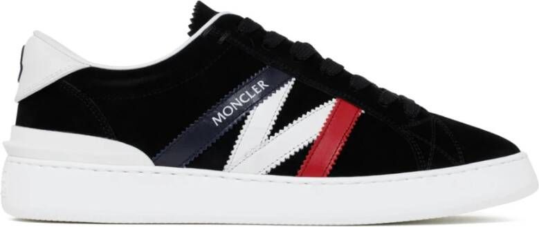 Moncler Monaco Sneakers met Suède Bovenwerk Black Heren