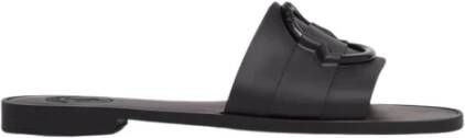 Moncler Zwarte Slide Sandalen met 3D Logo Black Dames