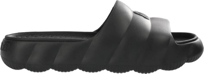 Moncler Gewatteerde Zwarte Sandalen met Dikke Zool Black Dames