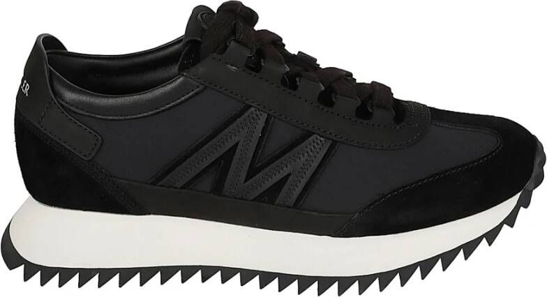 Moncler Zwarte Sneakers Pacey2 Lichtgewicht Nubuck Suède