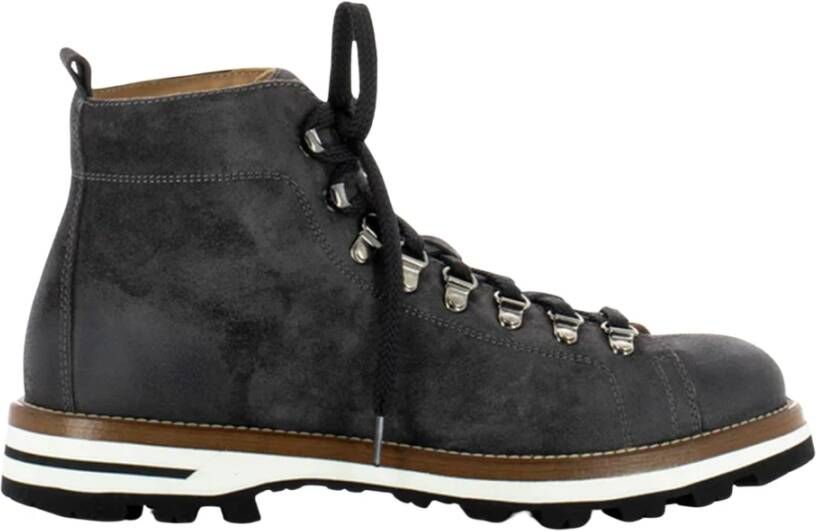 Monpiz Verouderde Carbon Suede Schoenen Gray Heren