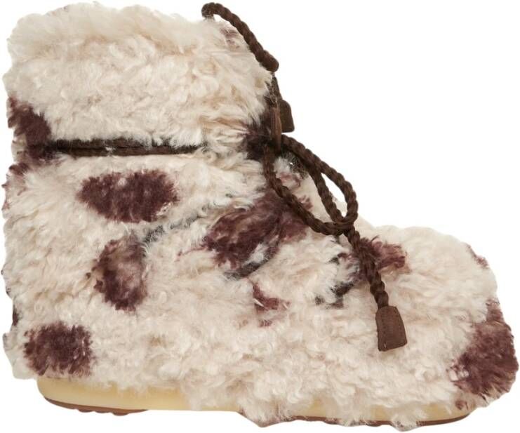 Moon Boot Beige Enkellaarzen met Faux Fur