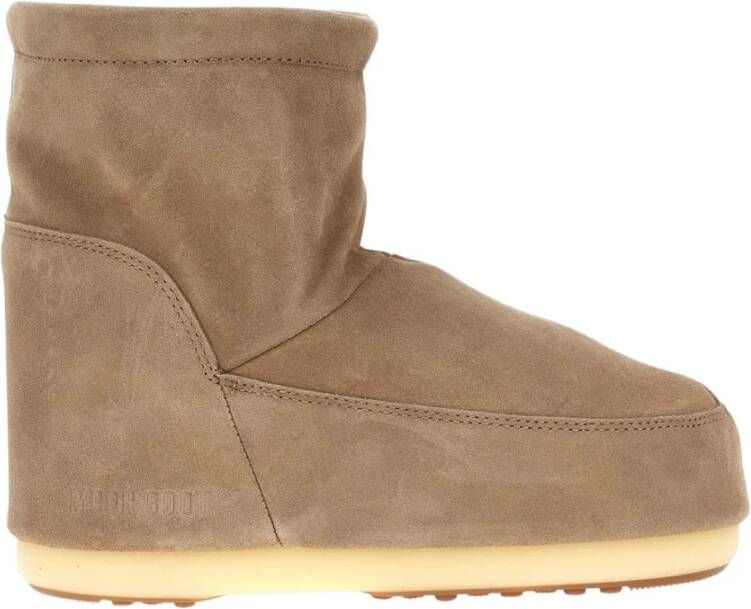 Moon Boot Beige Suède Lage Enkellaarsjes