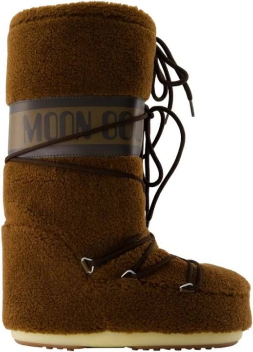 Moon Boot Bruine Fleece Laarzen Synthetische Stijl