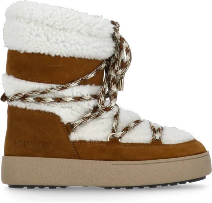Moon Boot Laarzen Off White Suede Ltrack shearling boots off white
