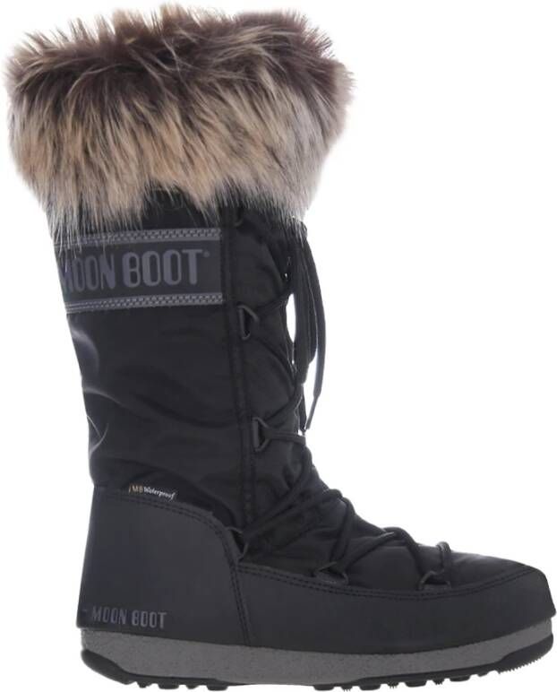 Moon boot Dames sneeuwlaarzen met nepbont Black Dames
