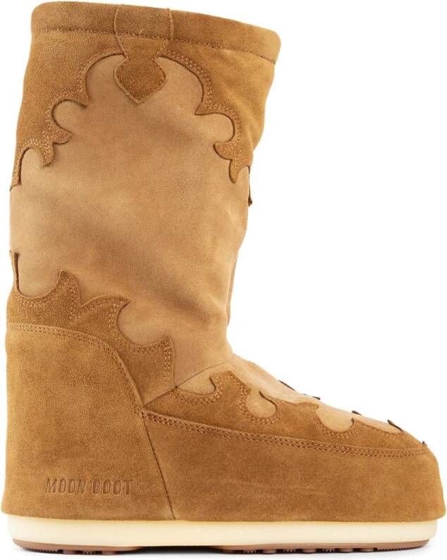 Moon Boot Geborduurde Suede Slip-On Laarzen