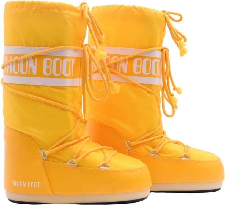 moon boot Gele Nylon Sneeuwlaarzen | Kuitlengte Icoon Stijl Yellow Dames