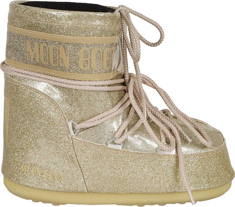 moon boot Gouden Glitter Enkellaarzen Yellow Dames