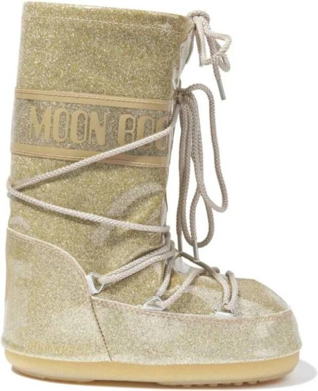 moon boot Gouden Waterdichte Icon Platte Schoenen Beige Dames