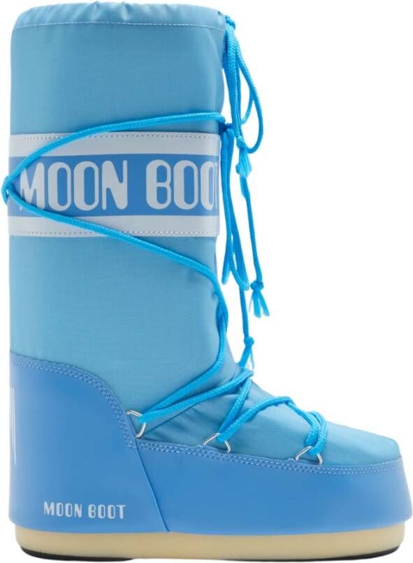 moon boot Hoge Iconische Nylonlaarzen Alaskan Blue Dames