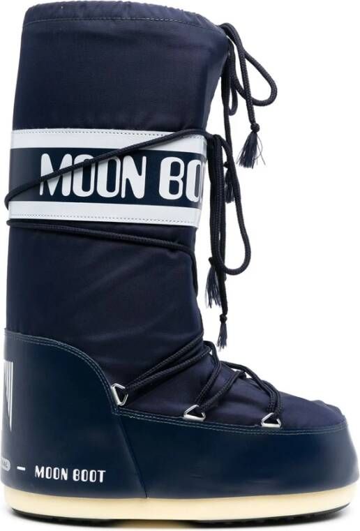 Moon boot Hoge sneeuwlaarzen met logo print Blue Dames