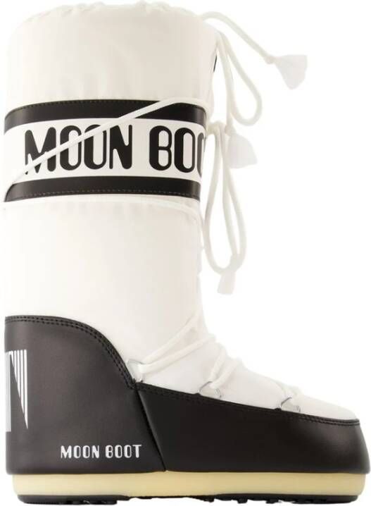 Moon Boot Icon Laarzen Zwart Wit Synthetische Stijl