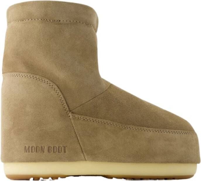 moon boot Icon Low Nolace Leren Slip-On Beige Dames