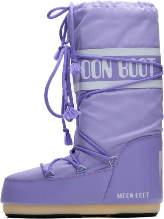 Moon boot Lilac Slip-On Laarzen met Logo Paneel Purple Dames