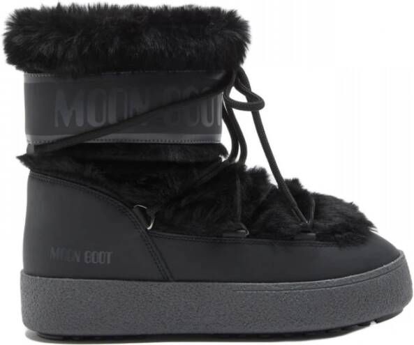 Moon boot Zwarte Snowboots met Bontinzetten Black Dames