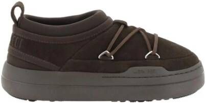 moon boot Monogram Platform Sneakers met Suède Leer Brown Dames