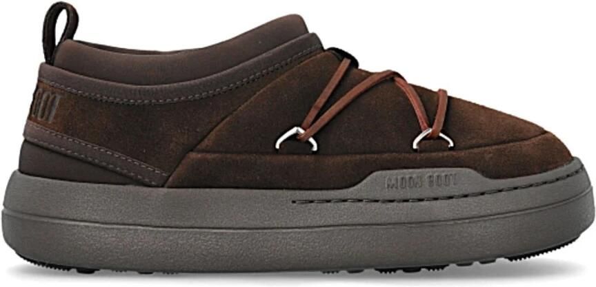 Moon boot Suede Platform Sneakers met Iconic Monogram Brown Dames