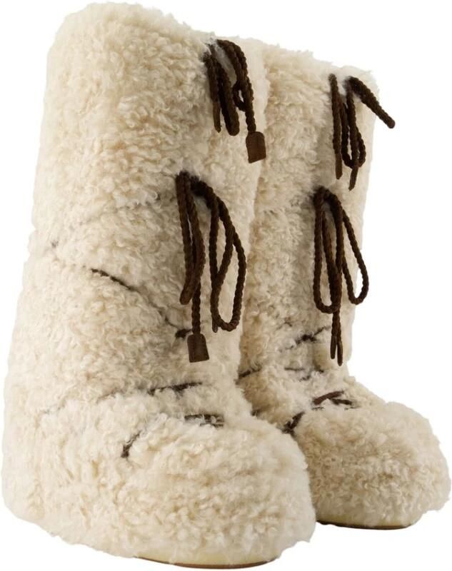 Moon Boot Beige Winterlaarzen met Kruisveter - Foto 2