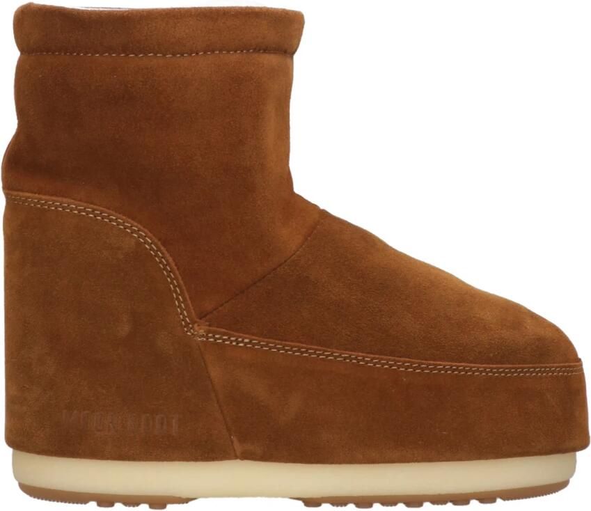 Moon boot Minimalistische Leren Laars Bruin Suède Instapmodel Brown Dames