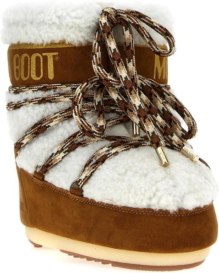 MOON BOOT Snowboots Dames Icon Low Shearling Suède Bruin - Foto 6