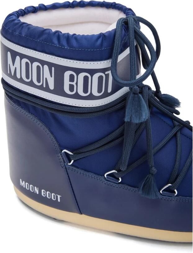 Moon Boot Marineblauw Logo Print Veterschoenen