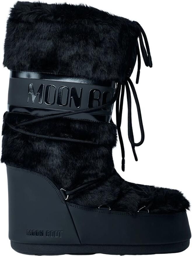 Moon boot Zwarte Instaplaarzen met Nepbont en Verstelbaar Trekkoord Black Dames - Foto 6