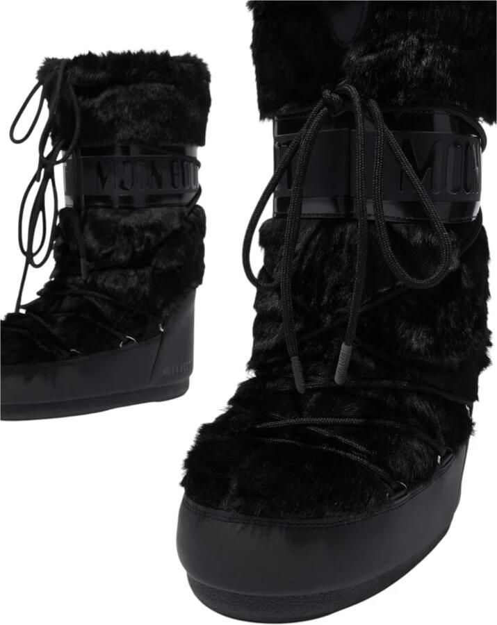 Moon boot Zwarte Instaplaarzen met Nepbont en Verstelbaar Trekkoord Black Dames - Foto 9