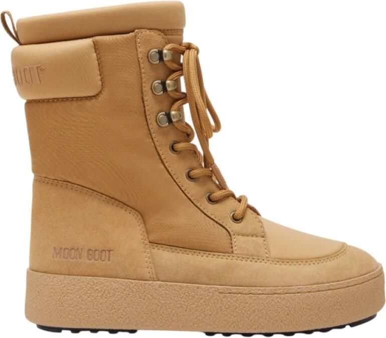 Moon boot Enkellaarzen van canvas en suède Brown Dames