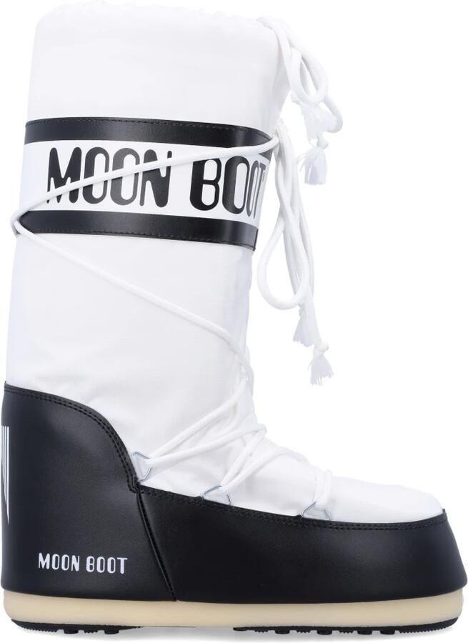 Moon Boot Zwart Wit Icon High Nylon Laarzen