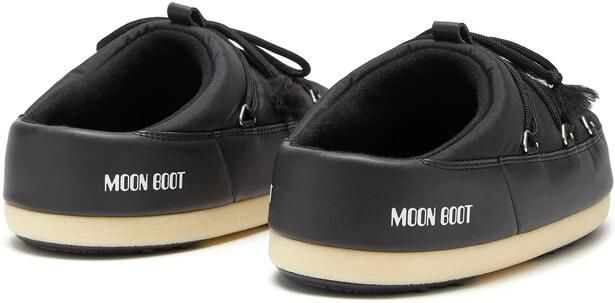 Moon Boot Zwarte Logo Print Veterschoenen