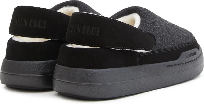 Moon Boot Zwarte Sandalen Clog Park Vilt