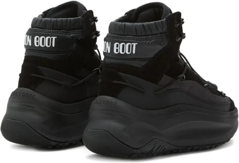 Moon Boot Zwarte Veterschoenen met Dikke Zool