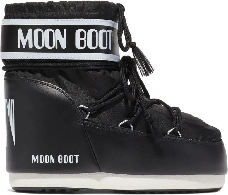Moon Boot Zwart Wit Gewatteerde Veterschoenen