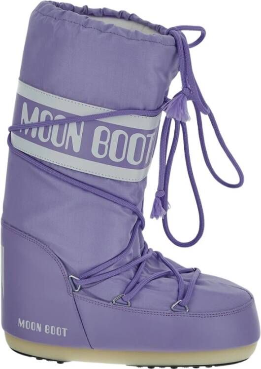 Moon boot Lilac Slip-On Laarzen met Logo Paneel Purple Dames