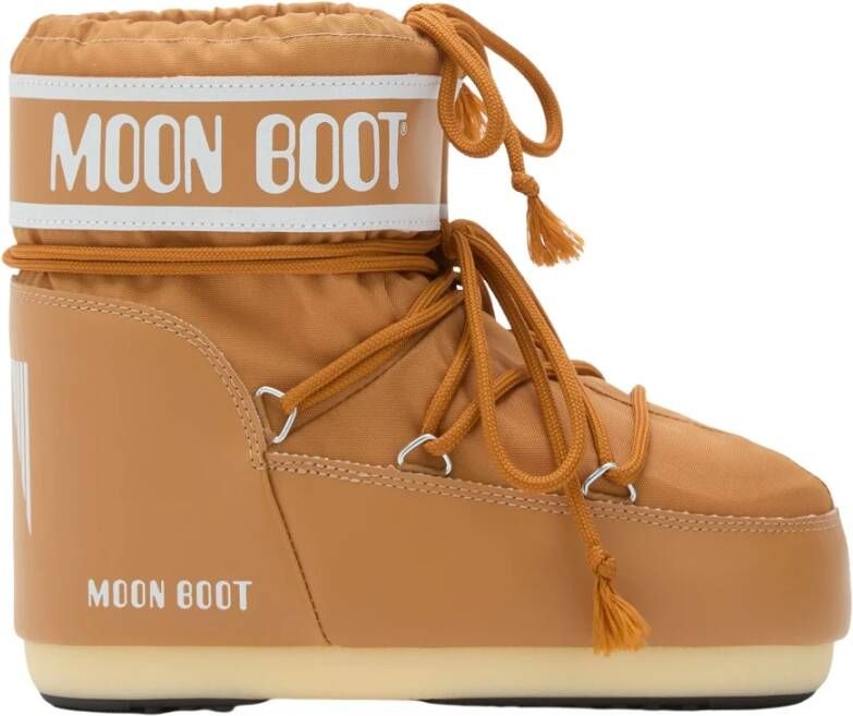 Moon Boot Oranje Nylon Veterschoenen Enkellaarzen