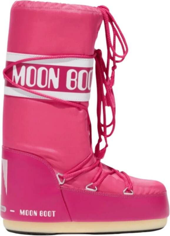 Moon boot Fuchsia Waterafstotende Laarzen met Logo Band Pink Dames - Foto 4