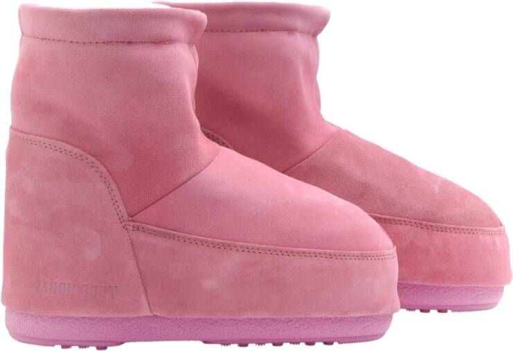 Moon boot Roze Suède Winterlaarzen Zonder Veters & Waterafstotend Pink Dames