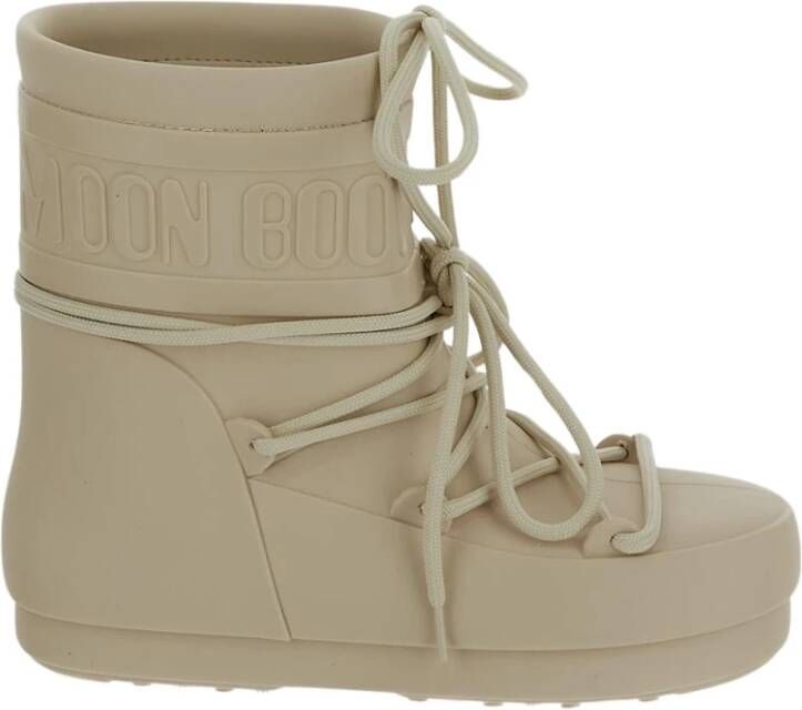 moon boot Rubberen lage Icon-schoen Beige Dames