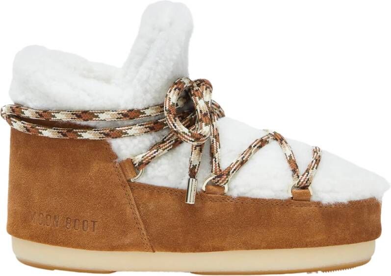 Moon boot Shearling Icon Pump in Whisky Off White Brown Dames